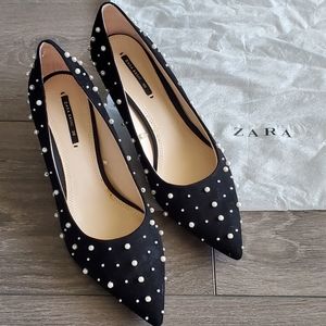 Zara pearl heels